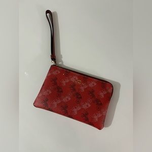 Coach Signature Horse & carriage mini wallet, CRN Zip Wristlet